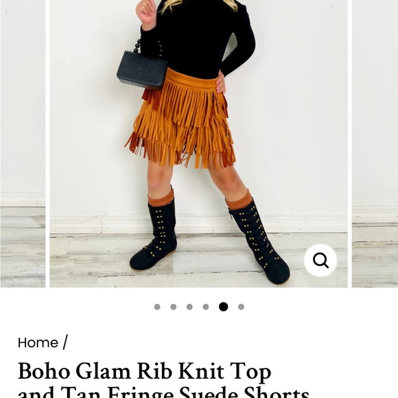 Mia Belle Girls fringe shorts turtleneck cowgirl outfit bundle lot size large - Picture 9 of 10